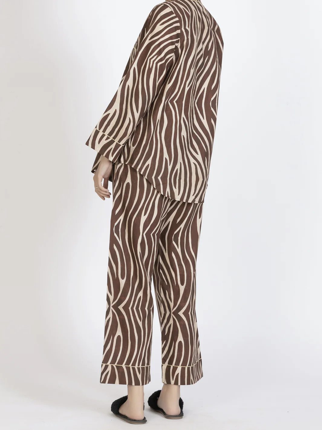 Dark Brown Cotton 2Pc Stitched Nightwear - AL-LKS-NW-1010 - Image 3