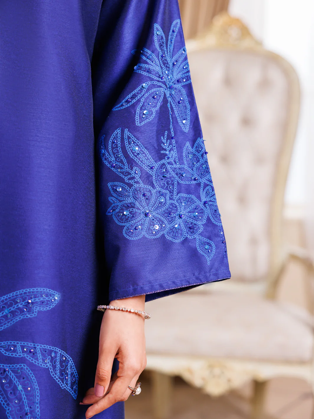 Blue Poly-Rayon Formal 2Pc Stitched - AL-LS-LKS-539 - Image 4