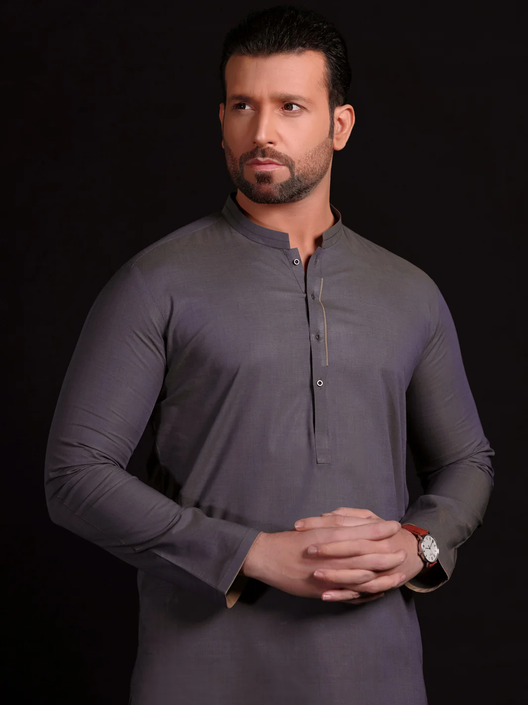Purple Cotton Men Unstitched Fabric - AL-Maharaja-22 - Image 2