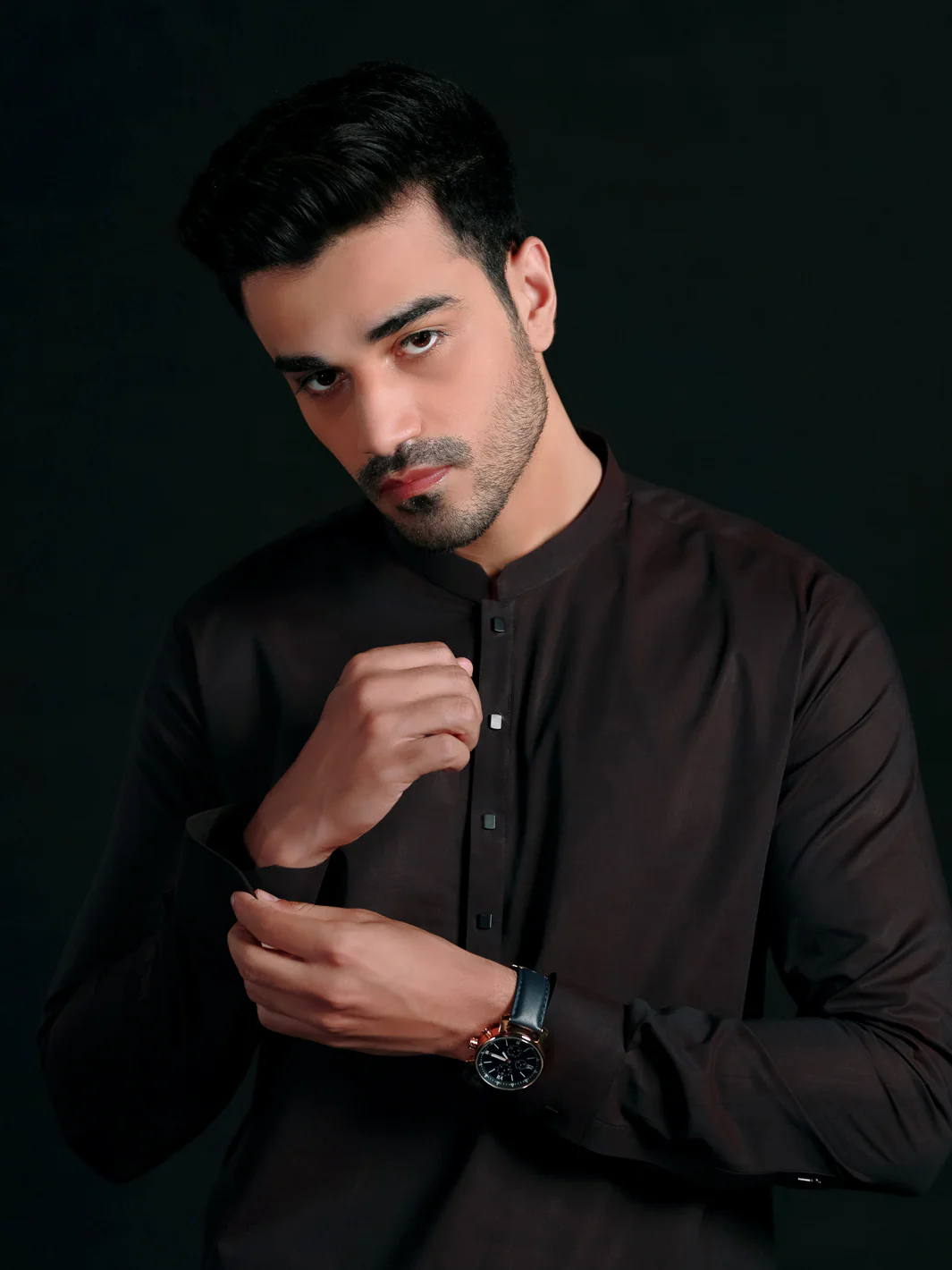 Brown Cotton Men Unstitched Fabric - AL-Maharaja-22 - Image 3