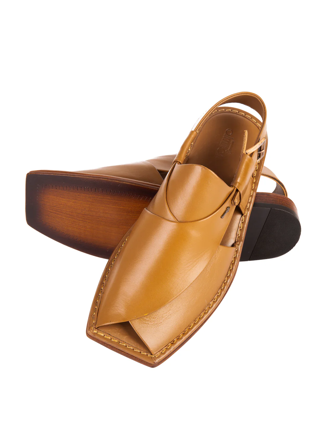 Brown Leather Peshawari Chappal - AL-MFW-HC-112 - Image 2