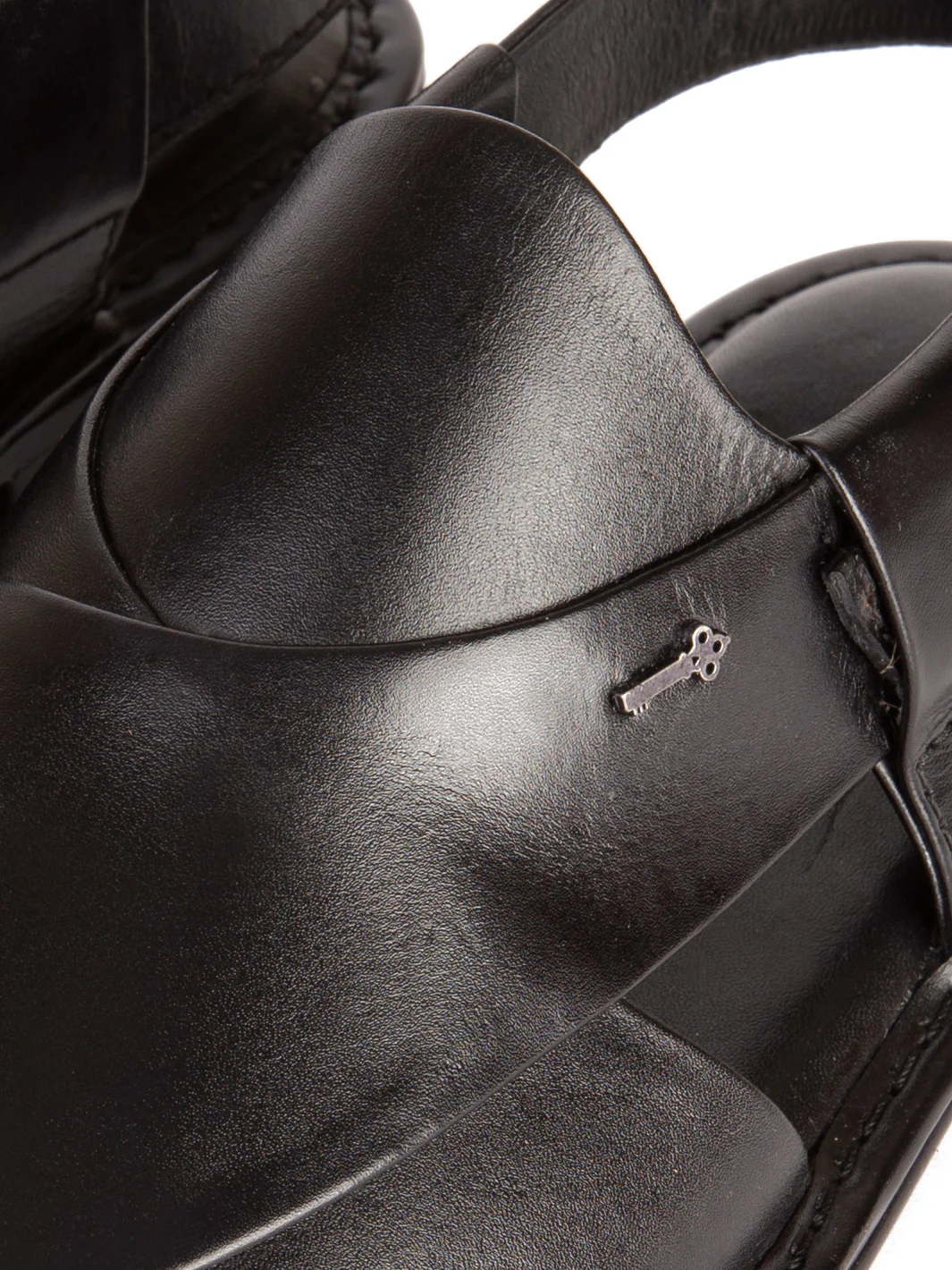Black Leather Peshawari Chappal - AL-MFW-HC-113 - Image 3