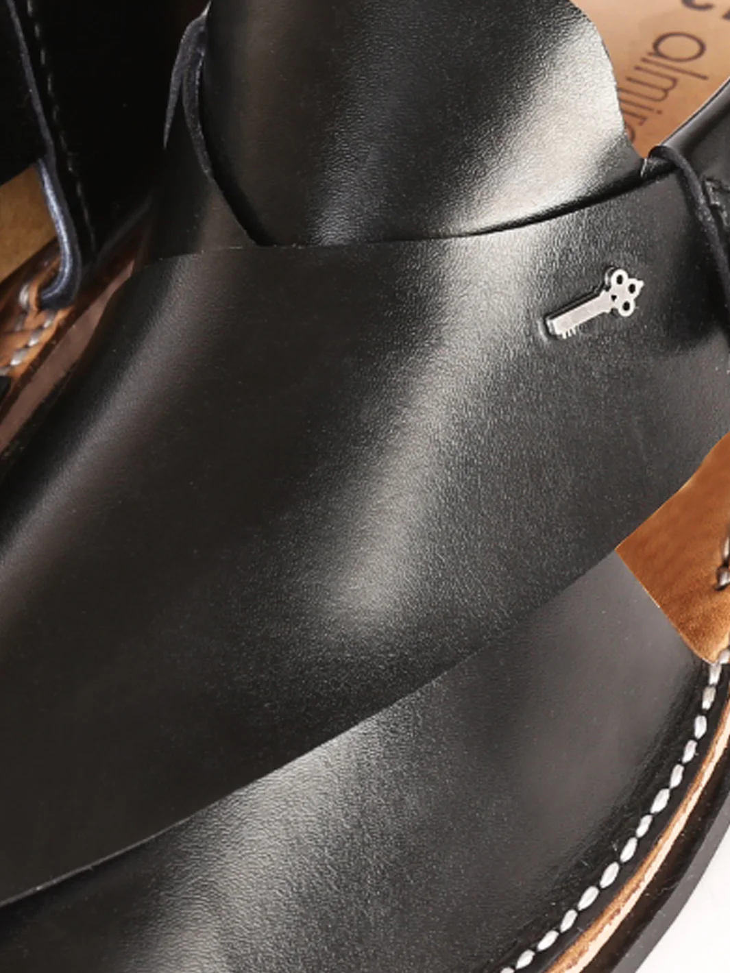 Black Leather Peshawari Chappal - AL-MFW-HC-115 - Image 2