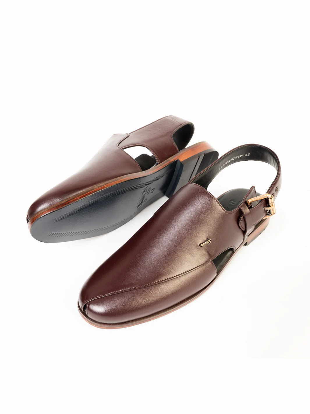 Burgundy Peshawari Sandals - AL-MFW-HC-159-R1 - Image 2