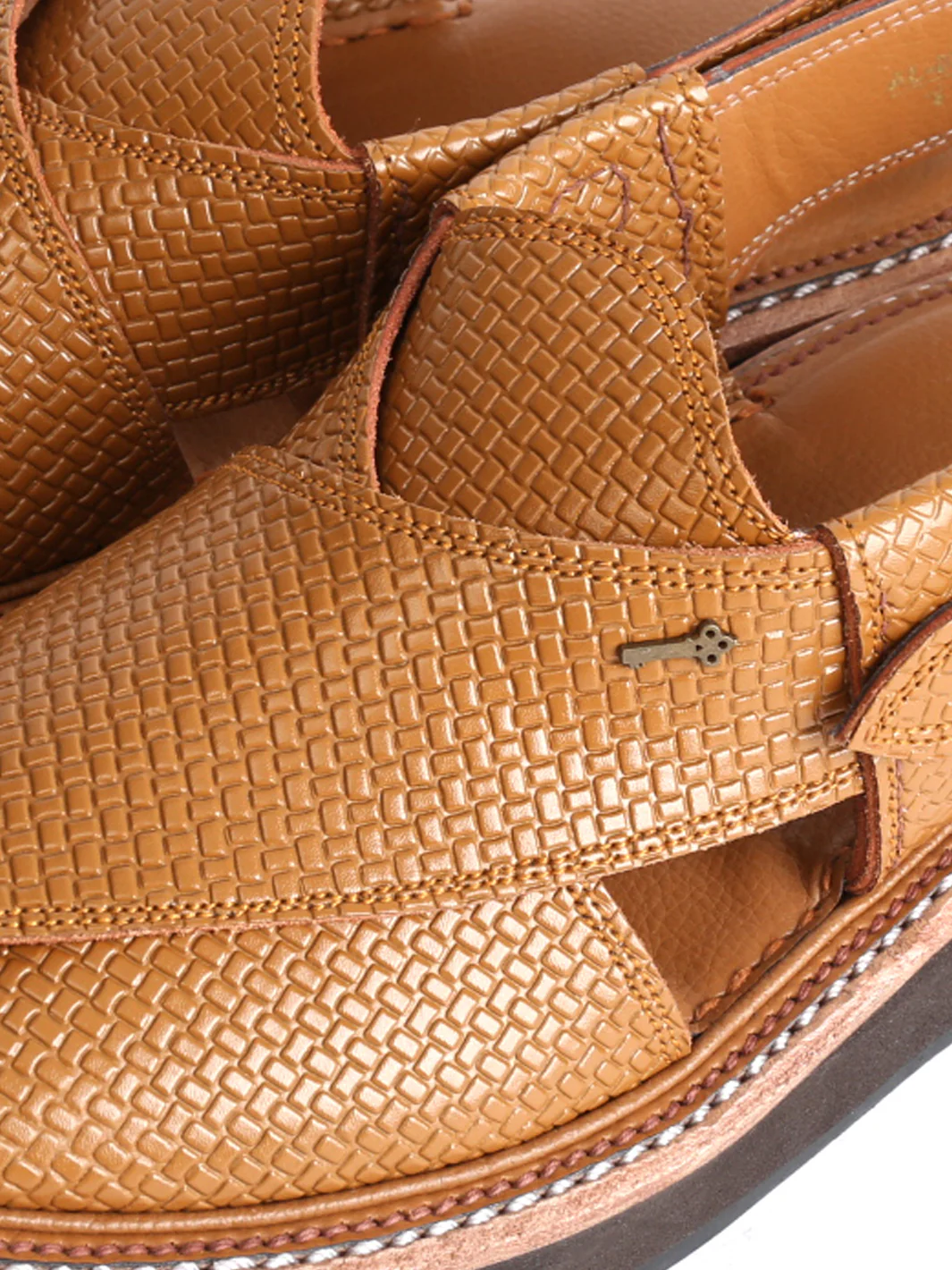 Brown Leather Kaptaan Chappal - AL-MFW-HCK-137 - Image 2