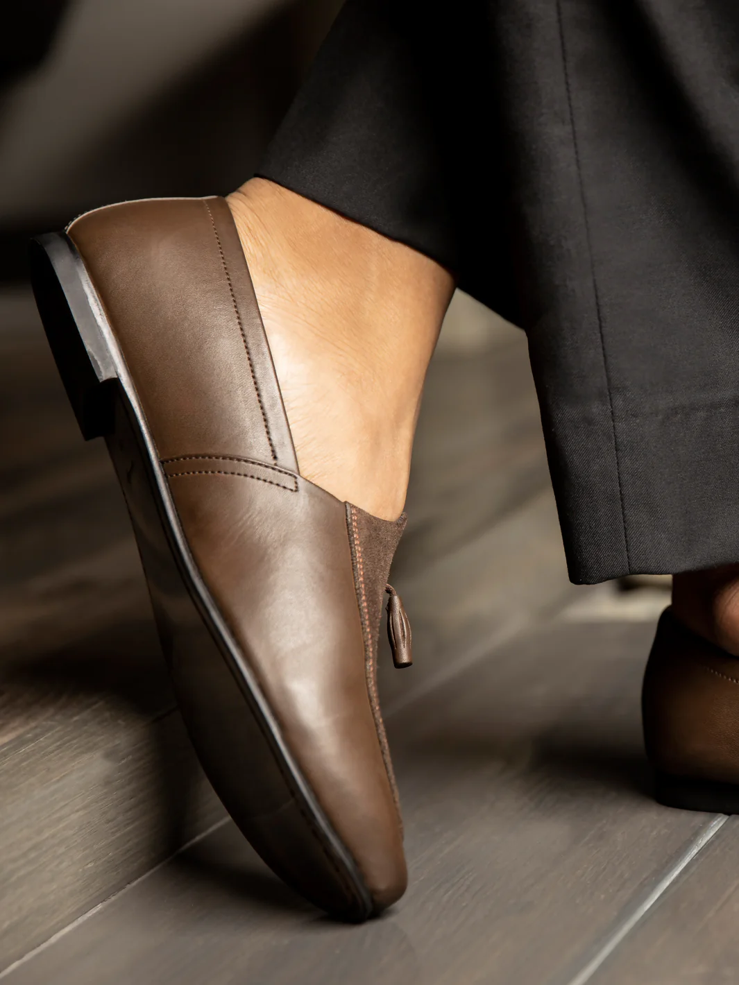 Brown Leather-Suede Slip-On - AL-MSHO-004-20 - Image 3