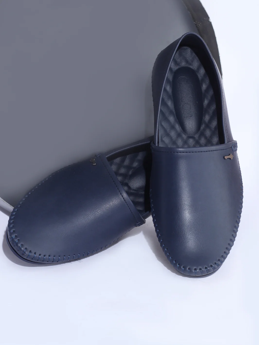 Navy Blue Leather Slip-On - AL-MSHO-011-R1-21