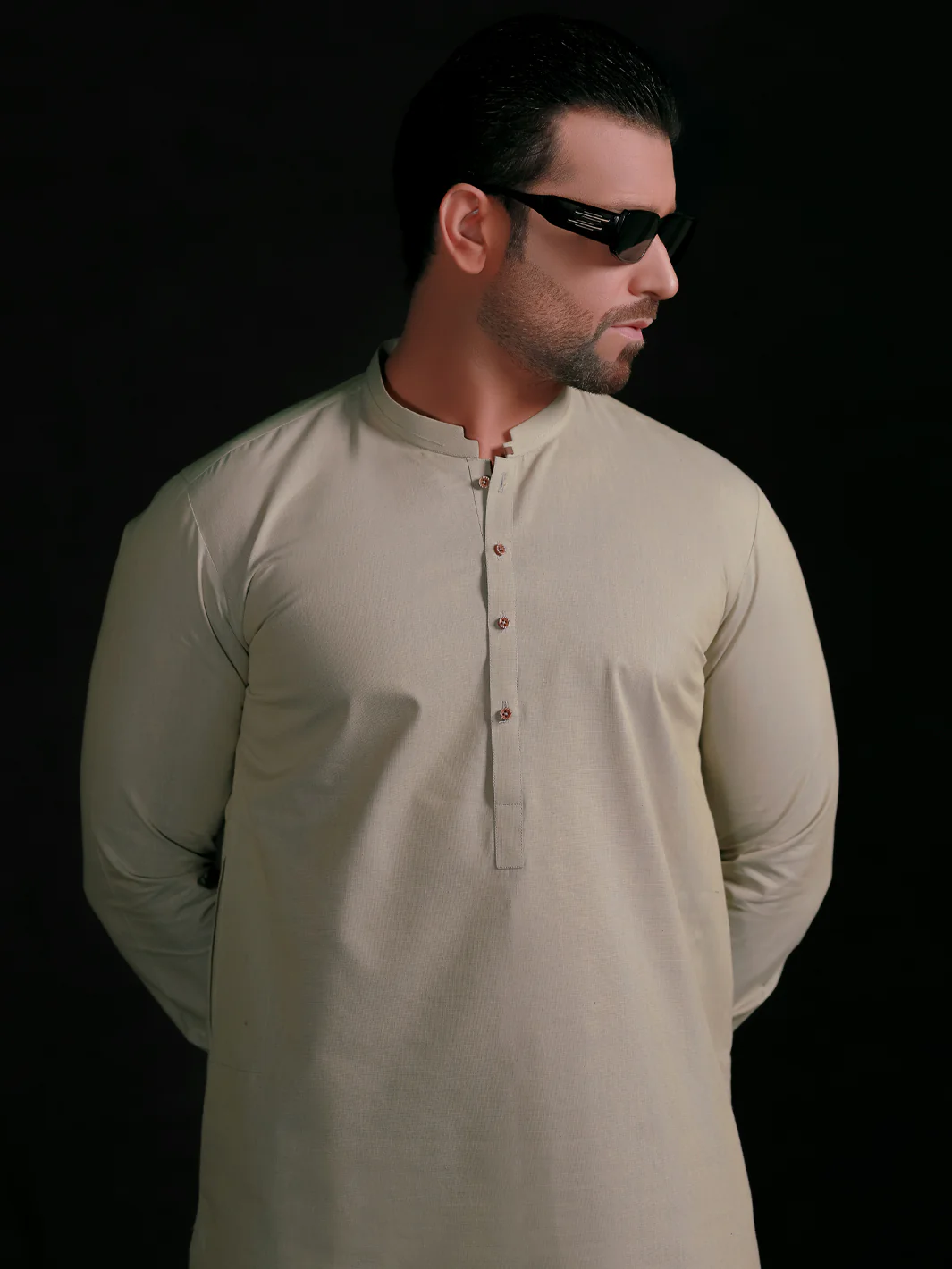 Cream Blended Men Unstitched Fabric - AL-Nizam-22 - Image 2
