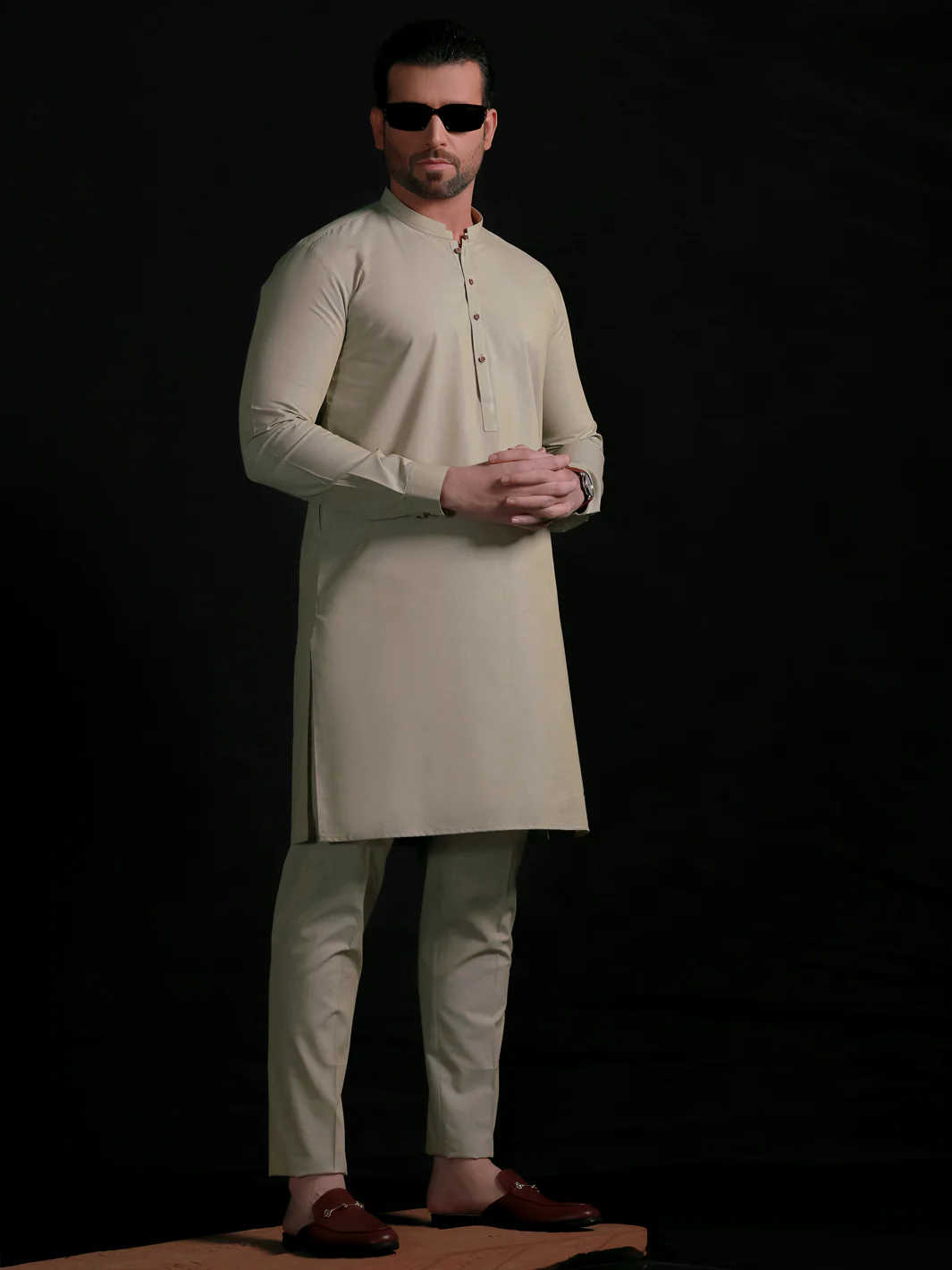 Cream Blended Men Unstitched Fabric - AL-Nizam-22 - Image 4