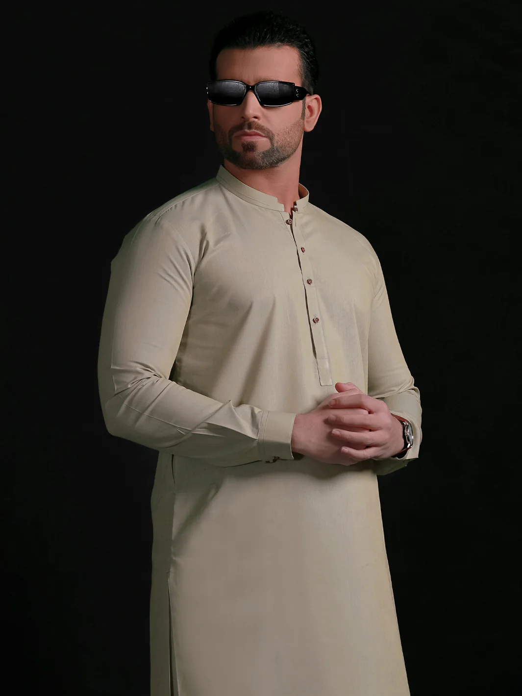Cream Blended Men Unstitched Fabric - AL-Nizam-22 - Image 5