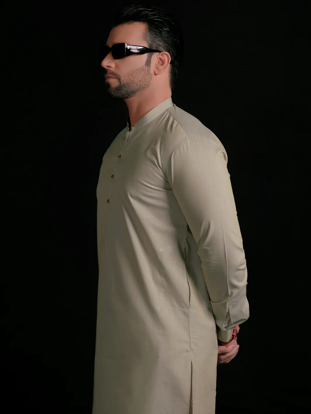 Cream Blended Men Unstitched Fabric - AL-Nizam-22 - Image 6