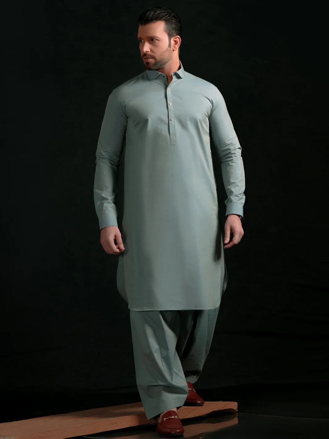 Light Blue Blended Men Unstitched Fabric - AL-Nizam-22 - Image 7