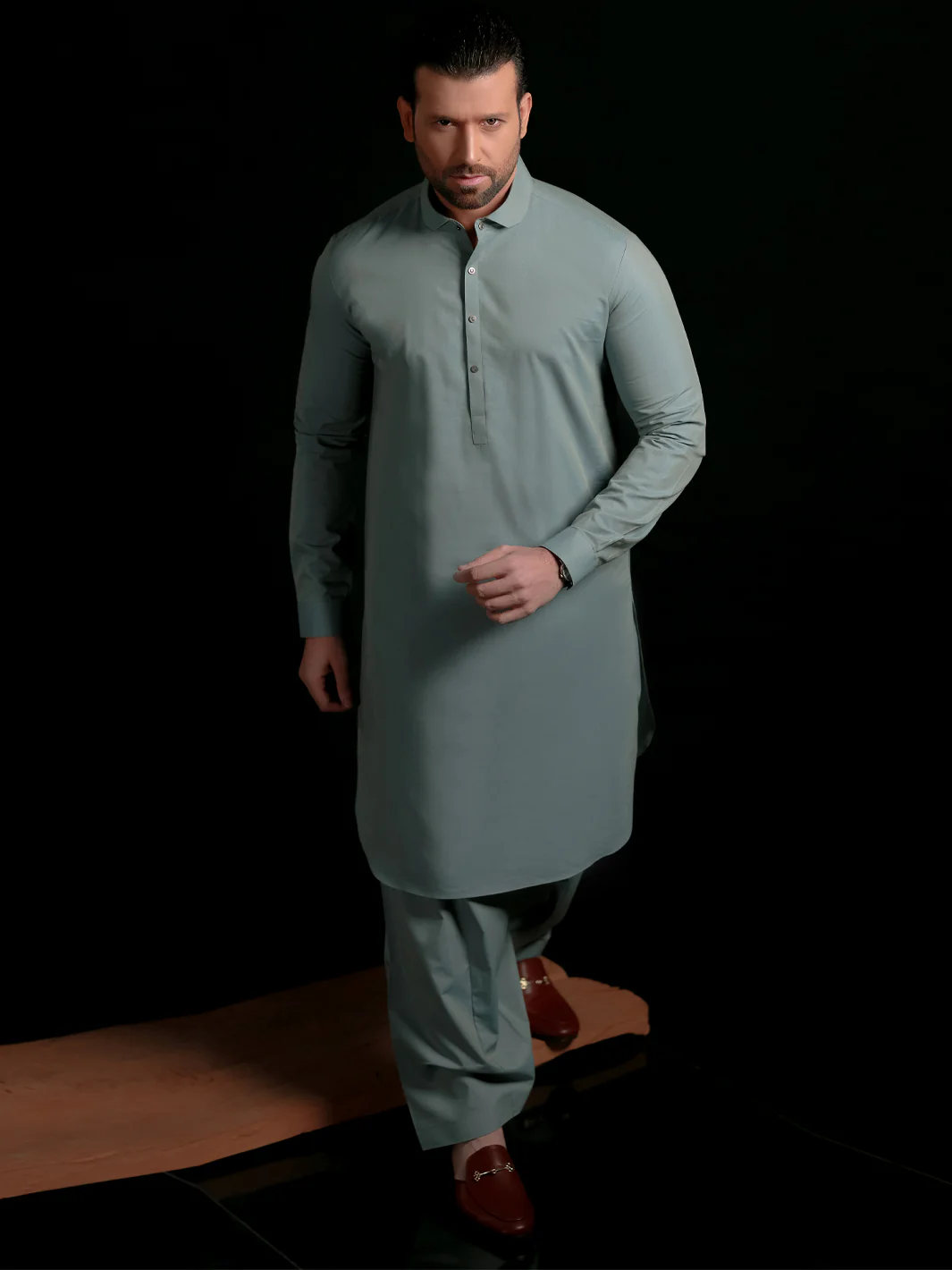Light Blue Blended Men Unstitched Fabric - AL-Nizam-22 - Image 8