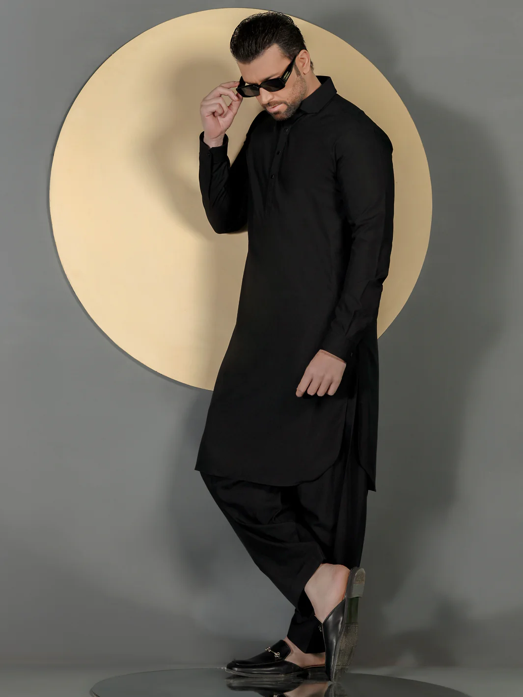 Black Blended Men Unstitched Fabric - AL-Nizam-22 - Image 3