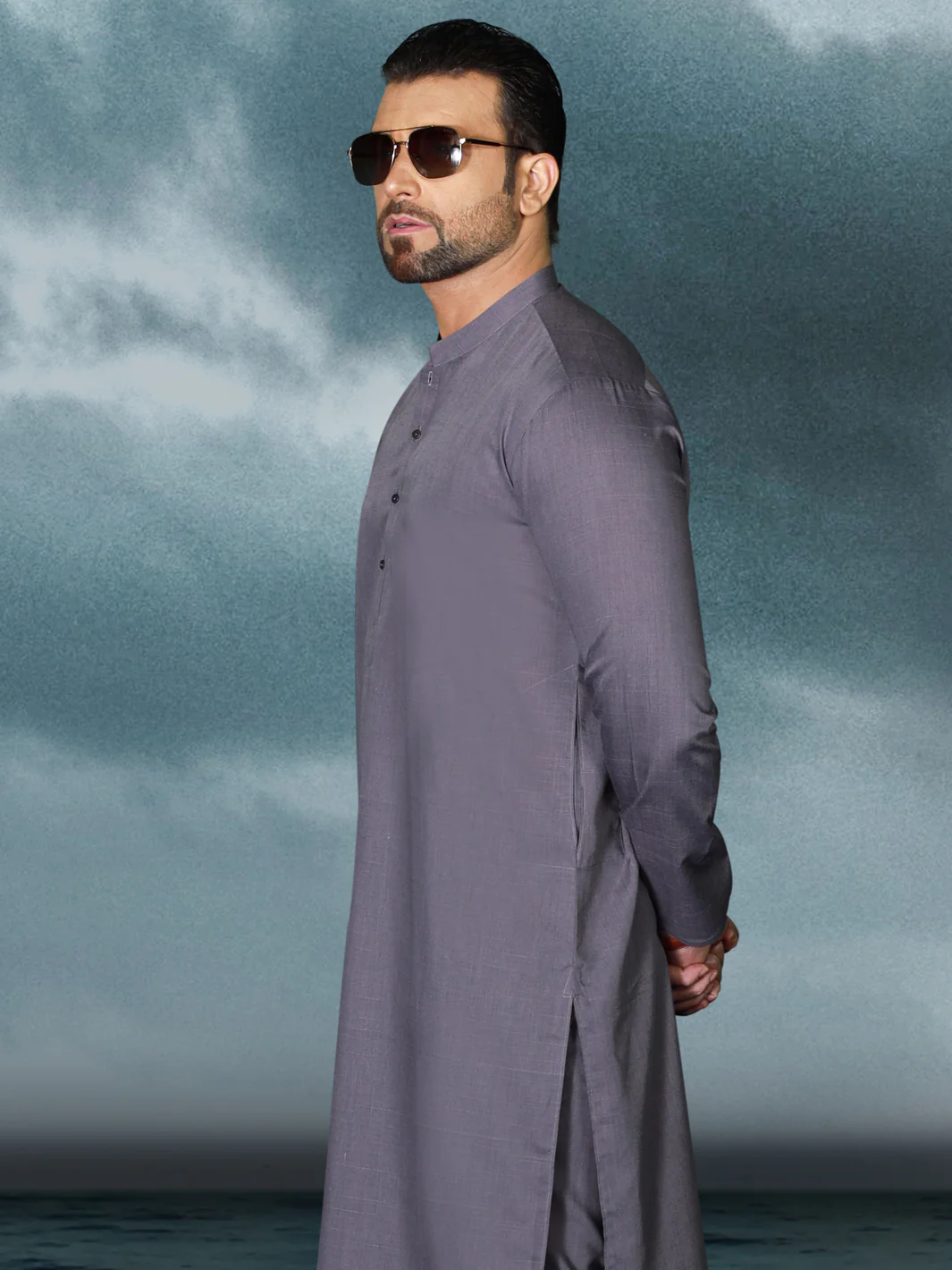 Lavender Blended Men Unstitched Fabric - AL-Nizam-22 - Image 3