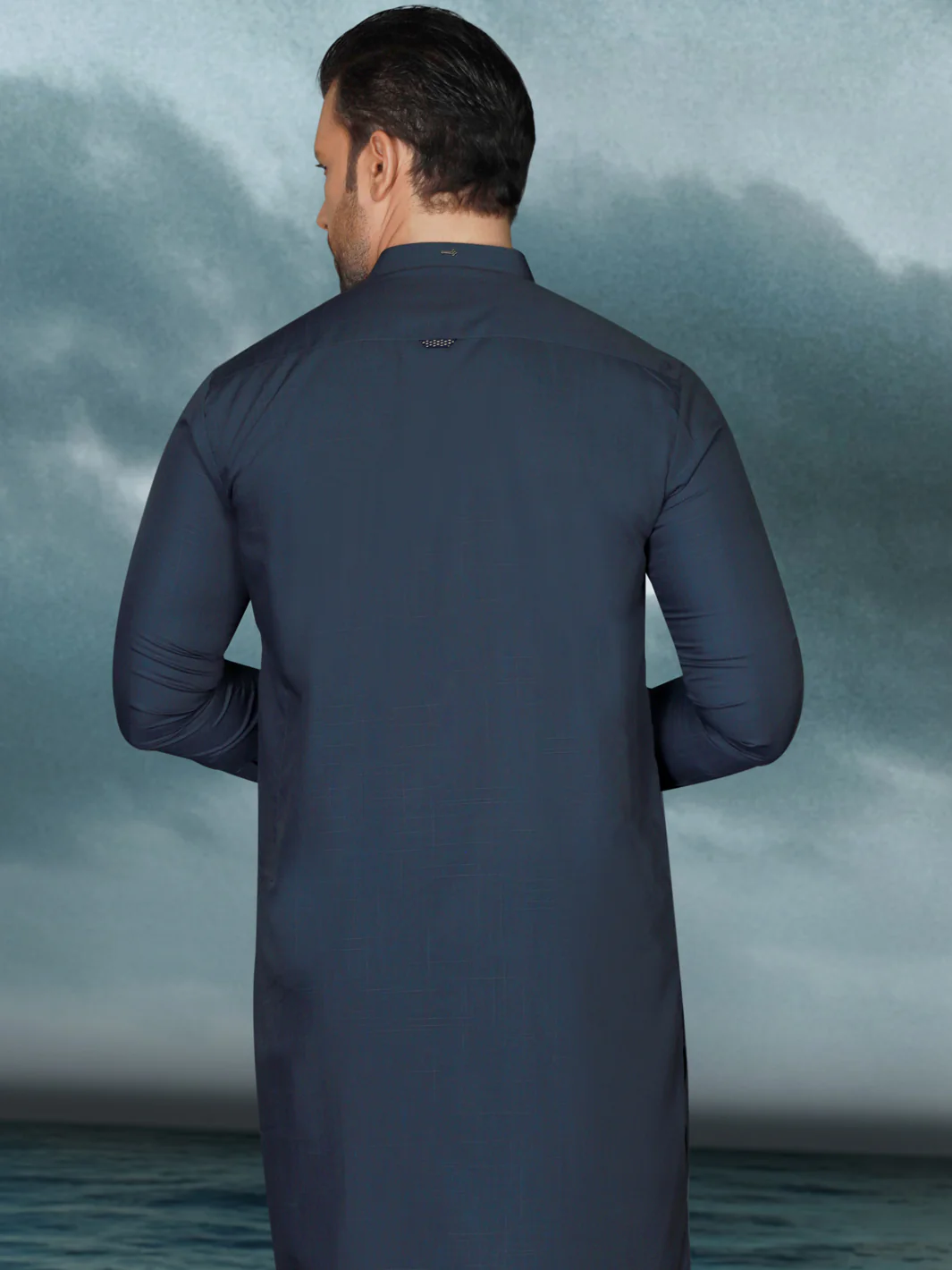 Midnight Blue Blended Men Unstitched Fabric - AL-Nizam-22 - Image 3