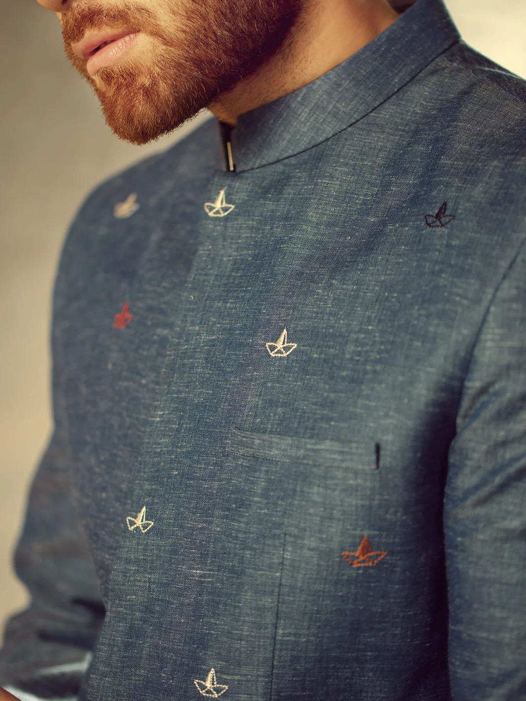 Blue Blended Prince Coat  - AL-PCS-011 - Image 3