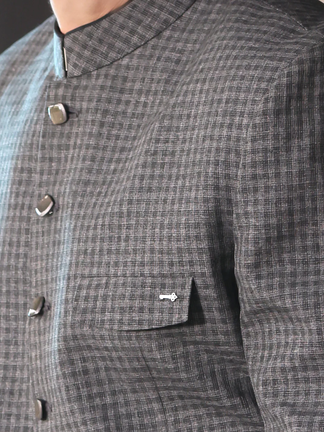 Grey Blended Prince Coat  - AL-PCS-015 - Image 3
