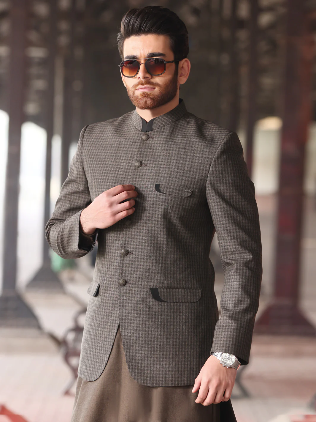 Grey Blended Prince Coat  - AL-PCS-018