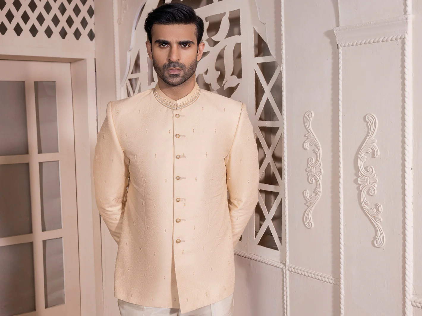 Beige Prince Coat - AL-PCS-046 - Image 3