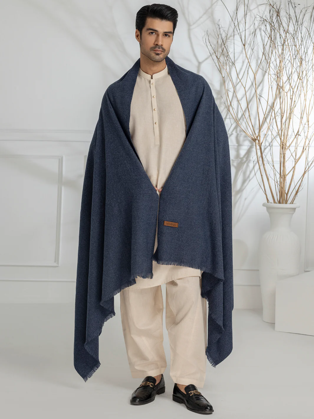 Blue Blended Shawl - AL-SH-021 - Image 4