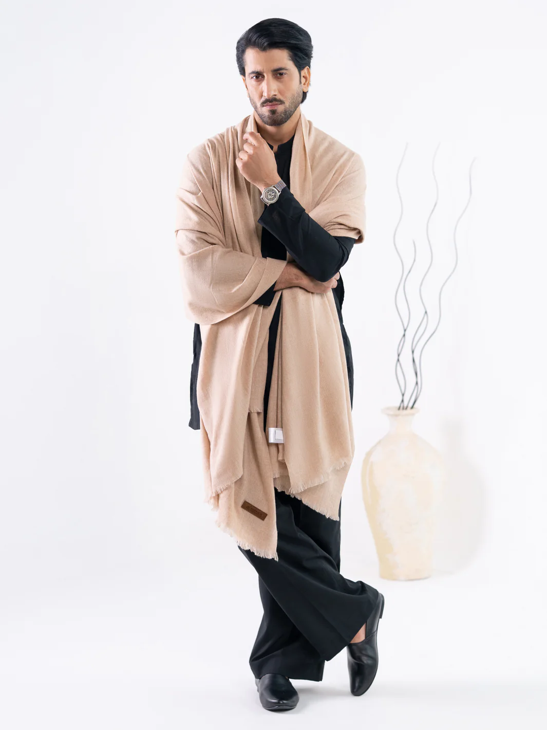 Beige Casual Shawl - AL-SH-039