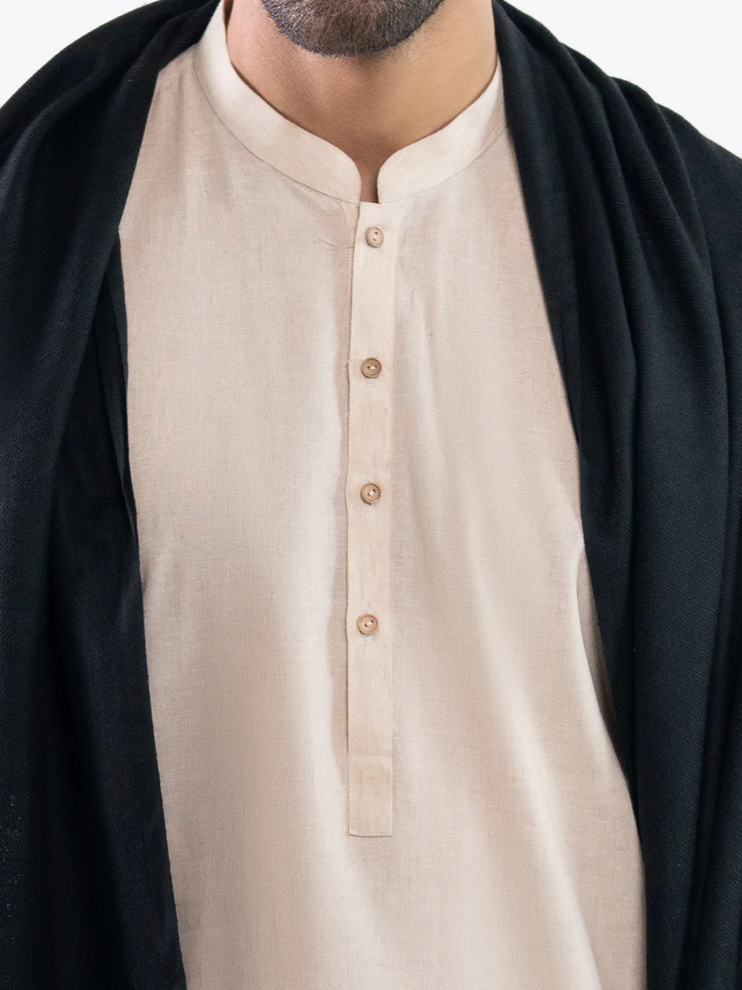 Black Casual Shawl - AL-SH-048 - Image 3