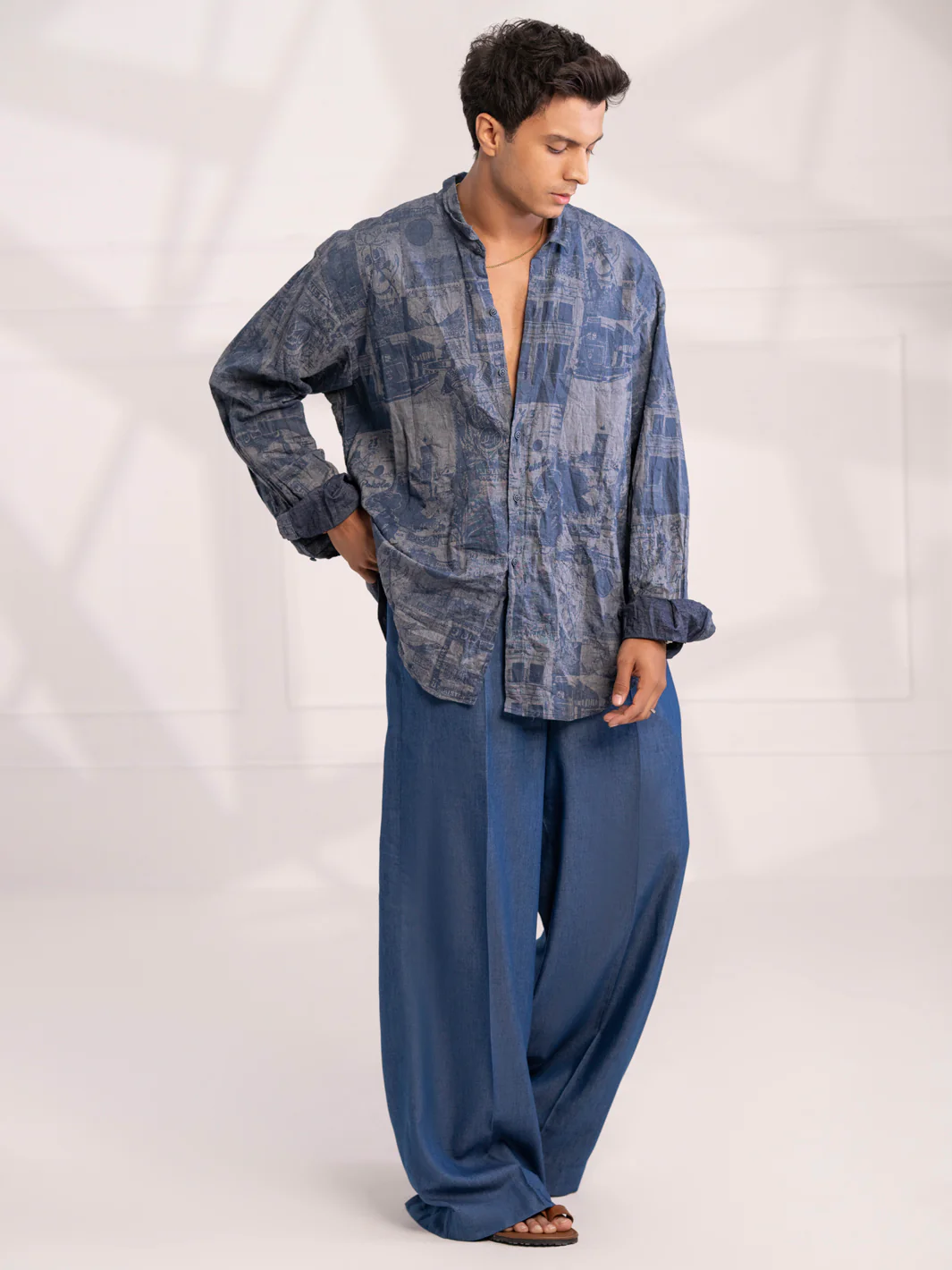 Blue Cotton Short Kurta - AL-SK-020A - Image 2