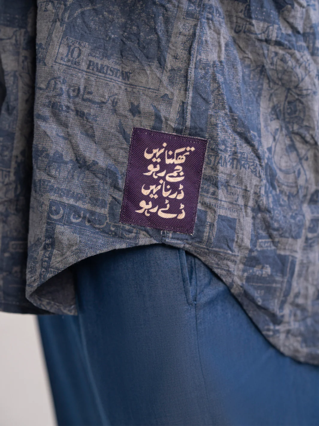 Blue Cotton Short Kurta - AL-SK-020A - Image 4