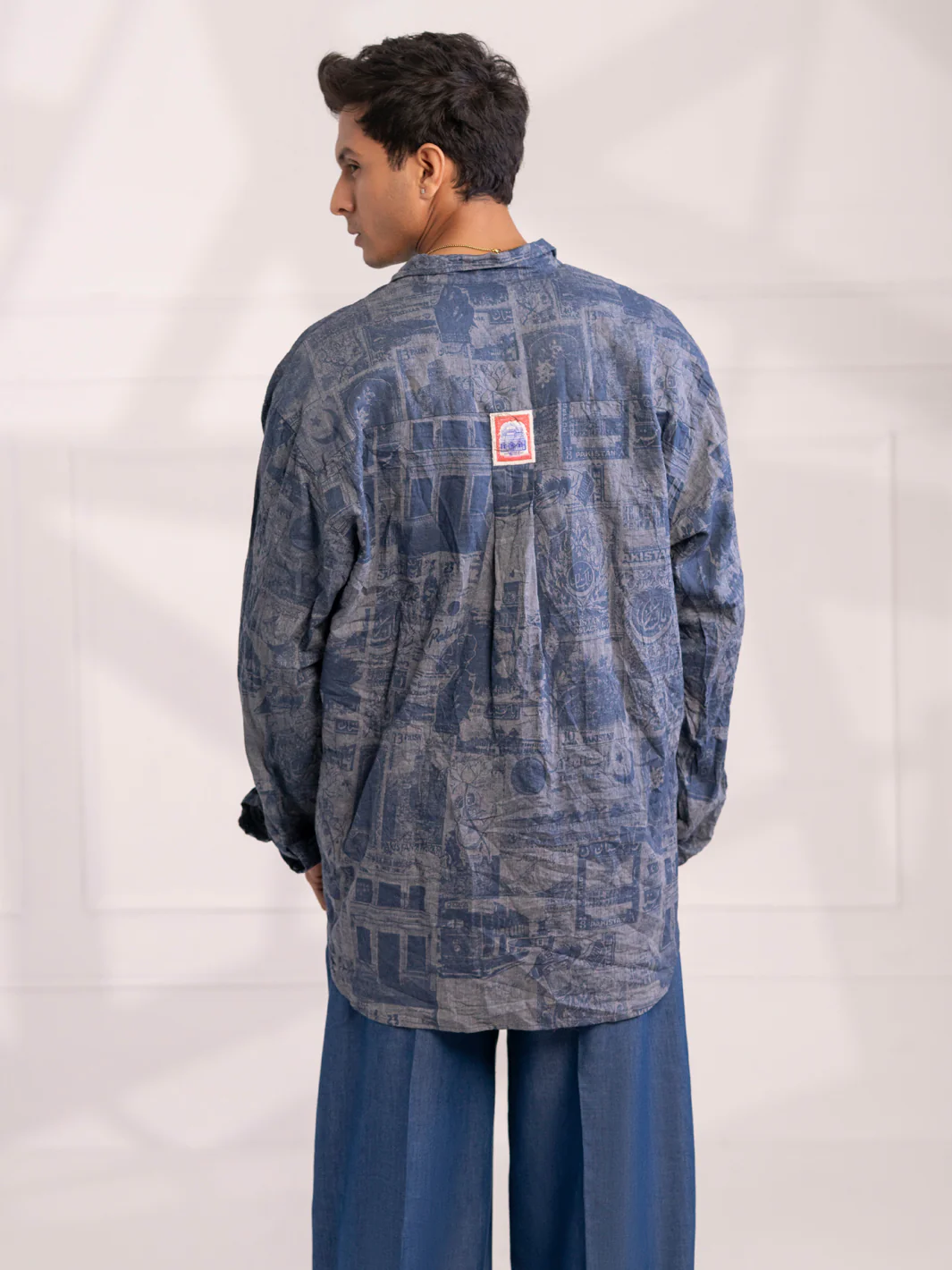 Blue Cotton Short Kurta - AL-SK-020A - Image 5