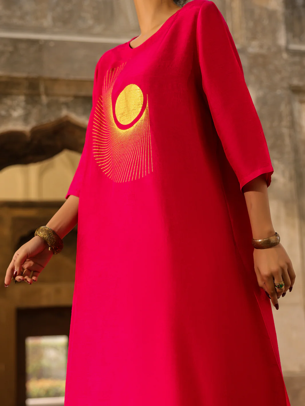 Fuchsia Raw Silk Formal 2Pc Stitched - AL-SS-LS-LKS-593 - Image 3