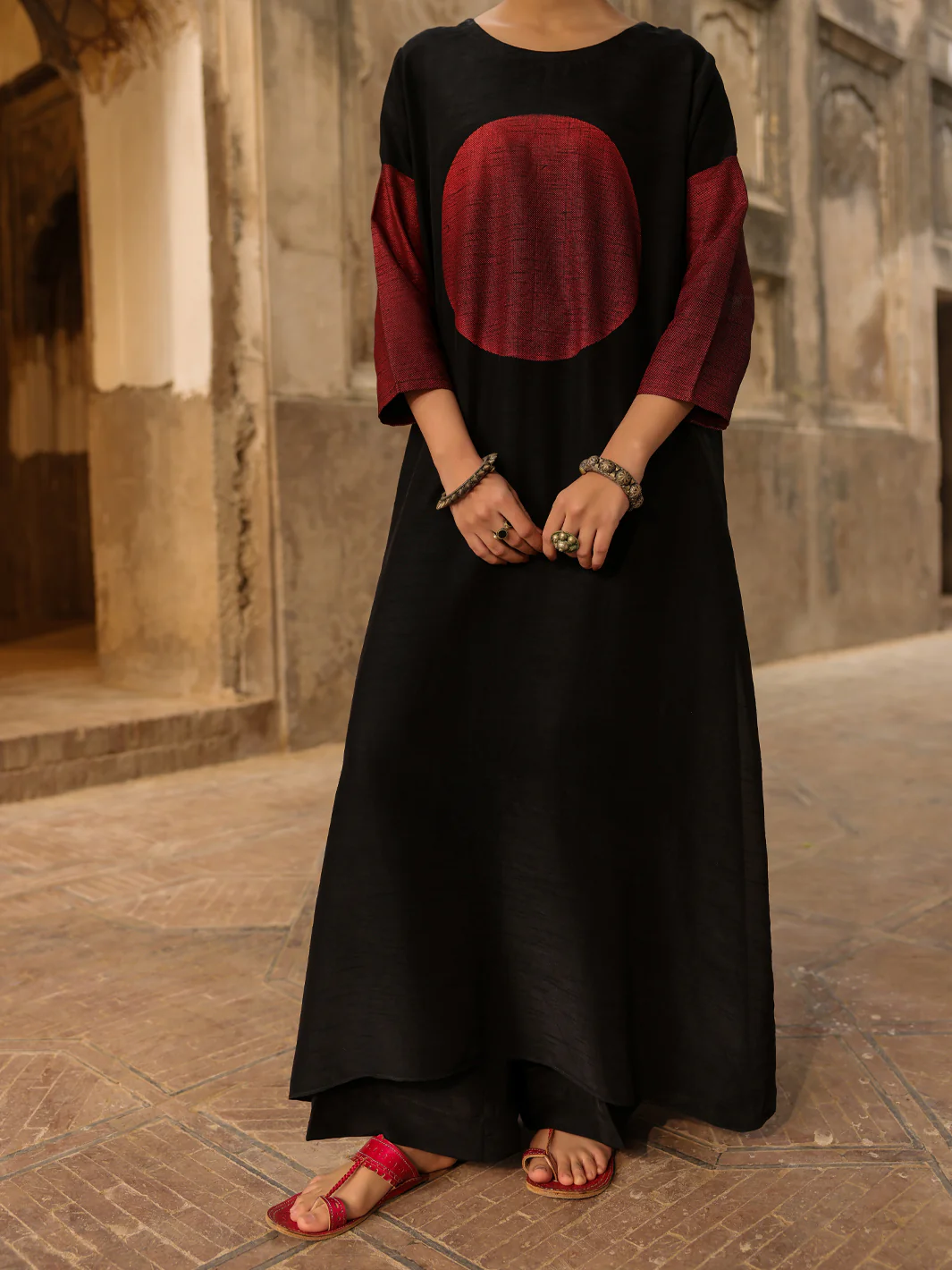Black Raw Silk Formal 2Pc Stitched - AL-SS-LS-LKS-595 - Image 3