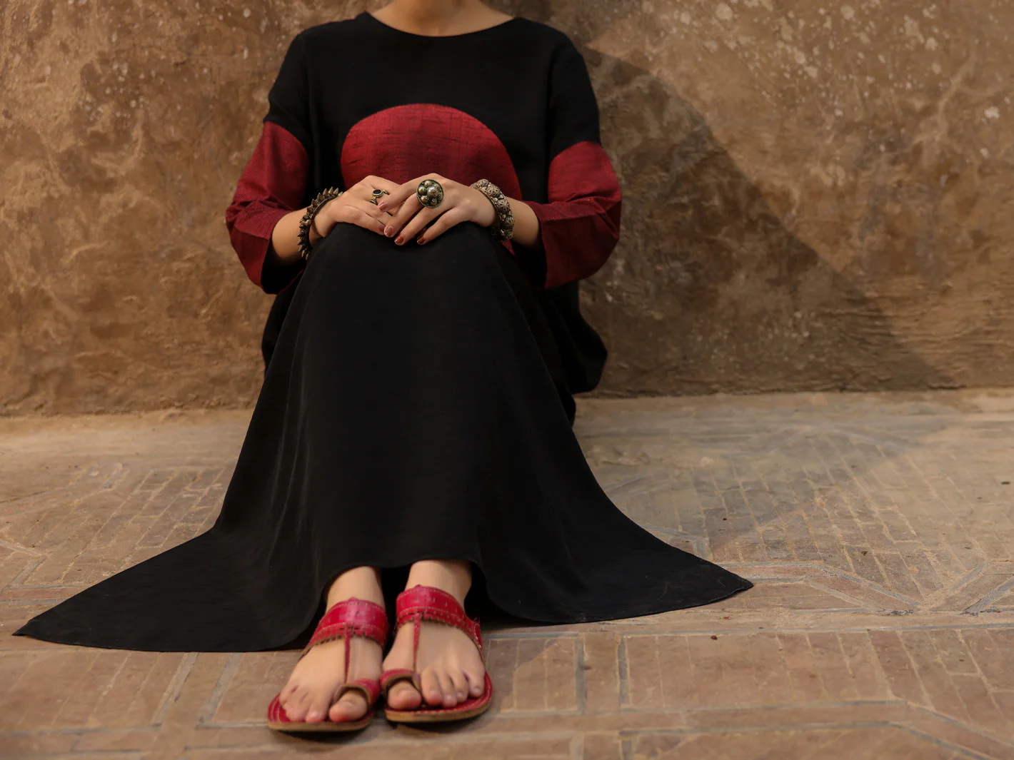 Black Raw Silk Formal 2Pc Stitched - AL-SS-LS-LKS-595 - Image 4