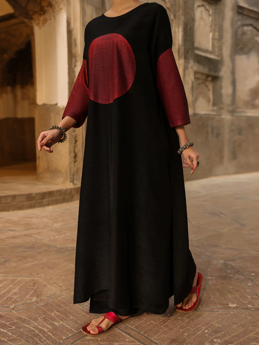 Black Raw Silk Formal 2Pc Stitched - AL-SS-LS-LKS-595 - Image 5