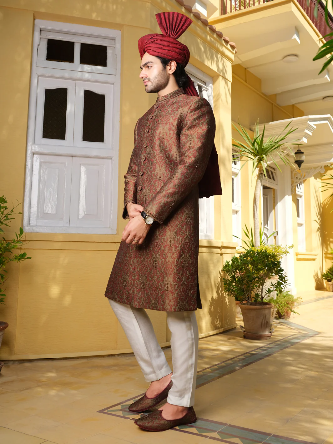 Maroon Men Sherwani - AL-SW-115 - Image 2