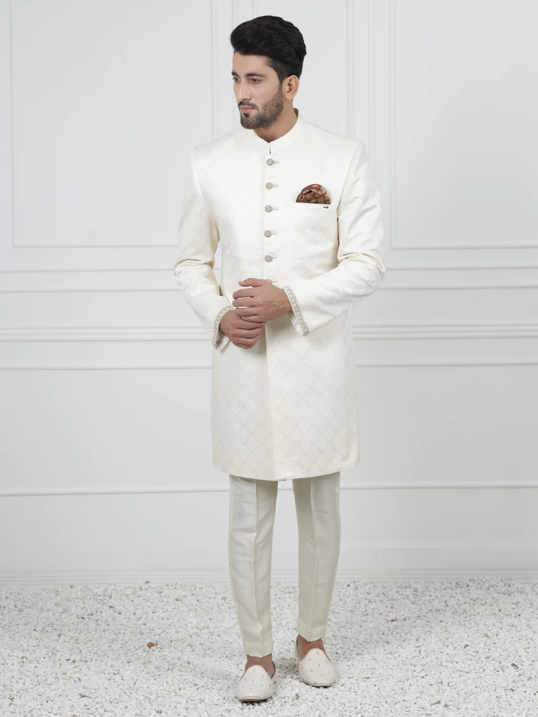 Off White Men Sherwani - AL-SW-124