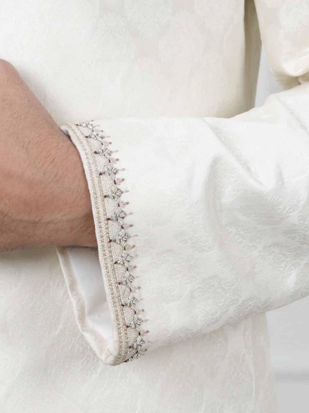 Off White Men Sherwani - AL-SW-124 - Image 4