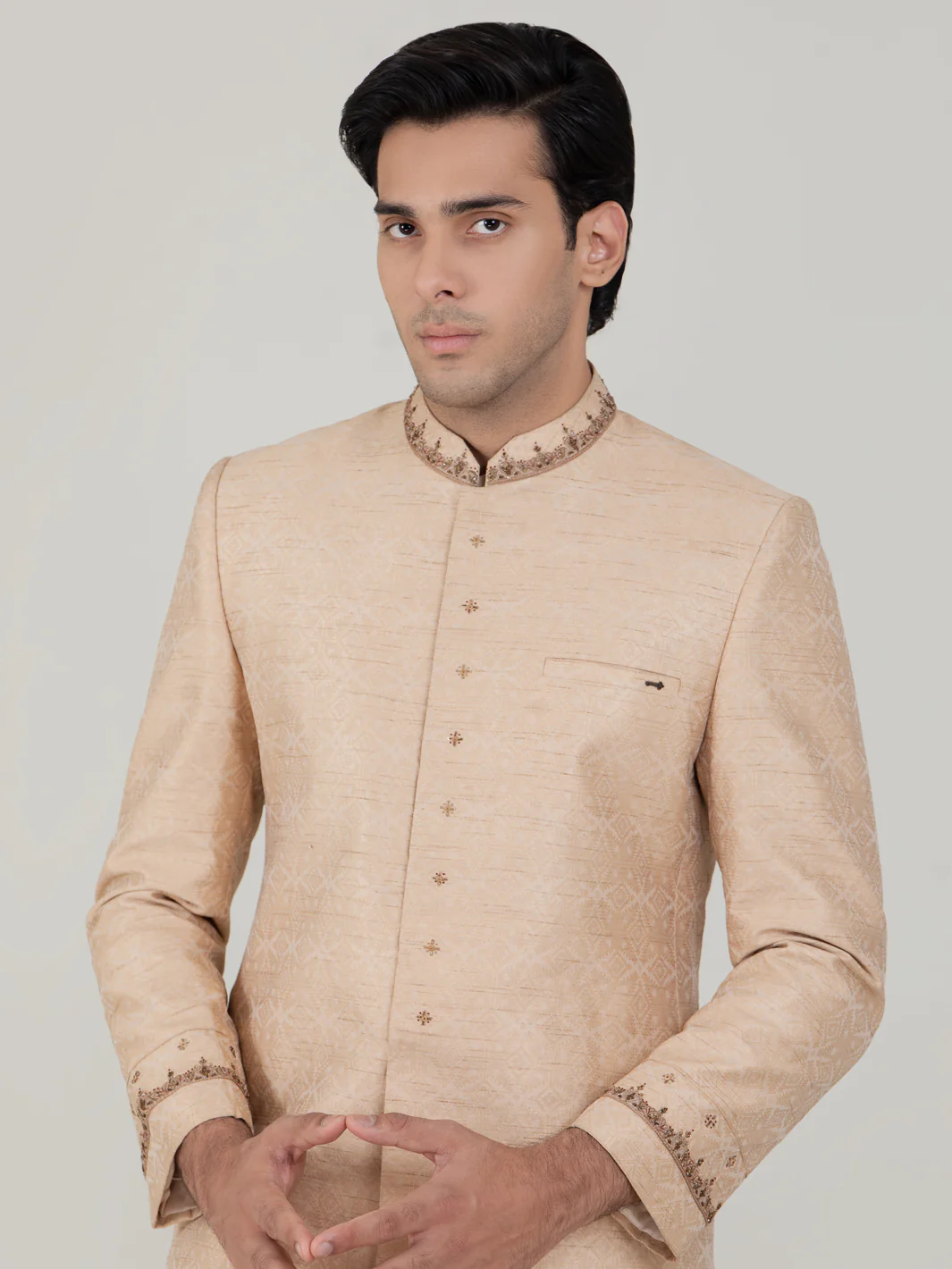 Beige Blended Sherwani - AL-SW-131 - Image 5