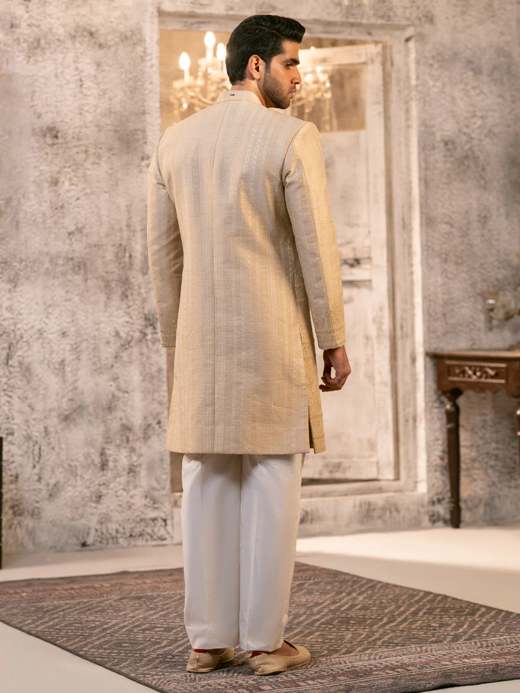 Beige Formal Sherwani - AL-SW-156 - Image 4