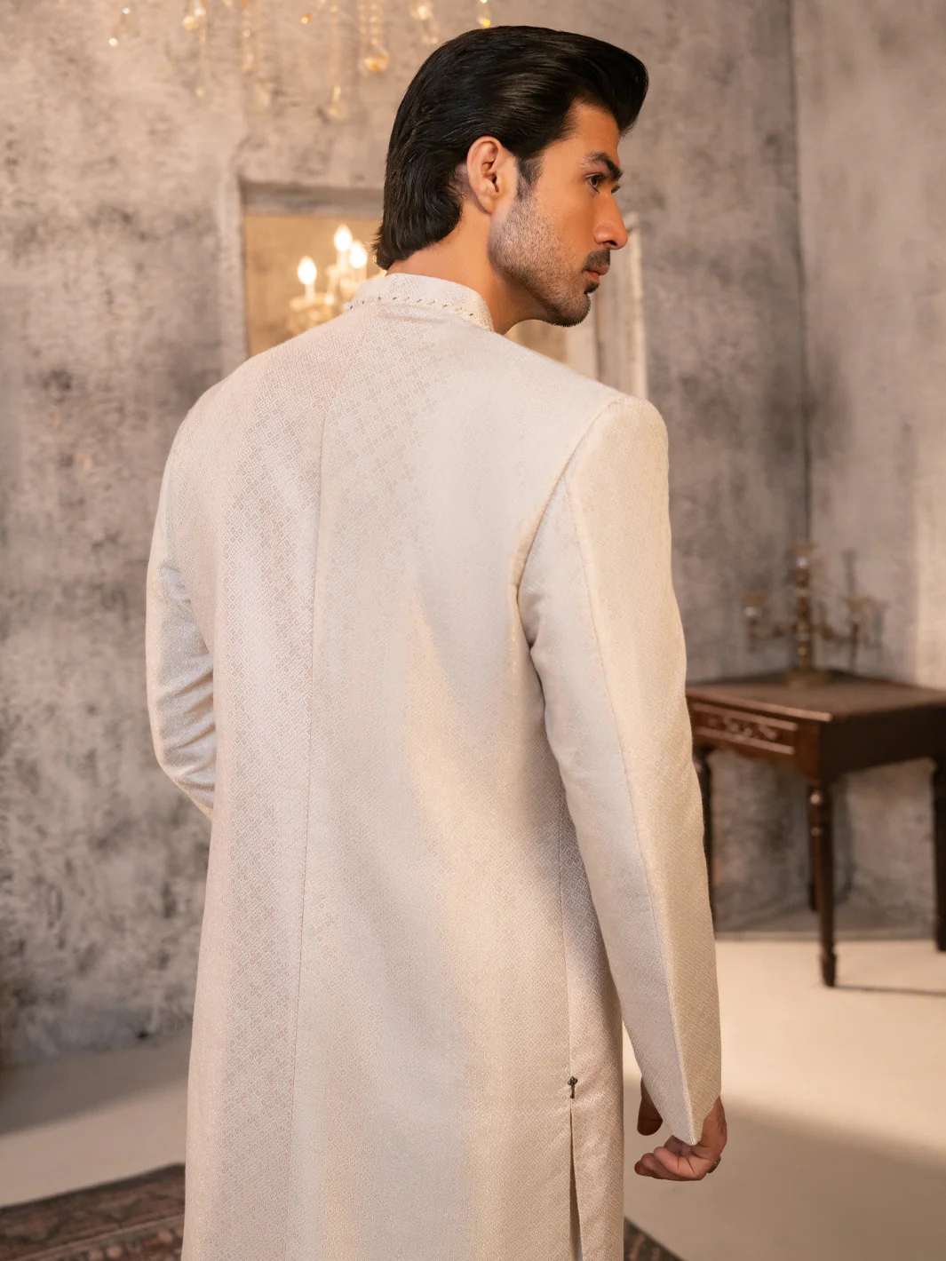 Off White Formal Sherwani - AL-SW-158 - Image 5