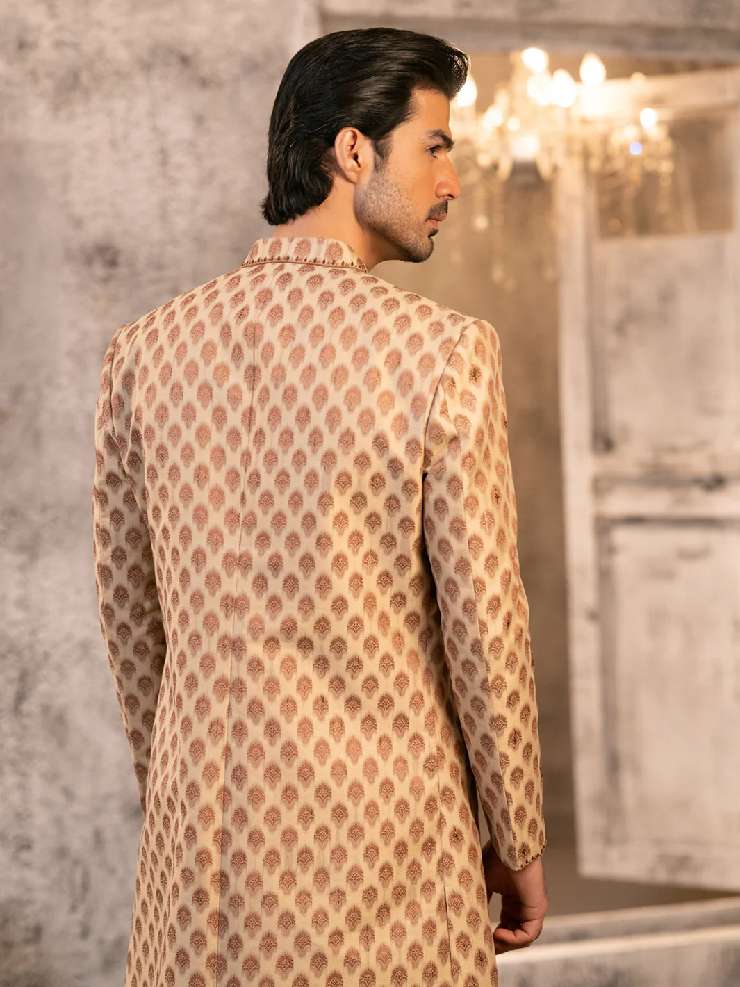 Beige Formal Sherwani - AL-SW-160 - Image 4