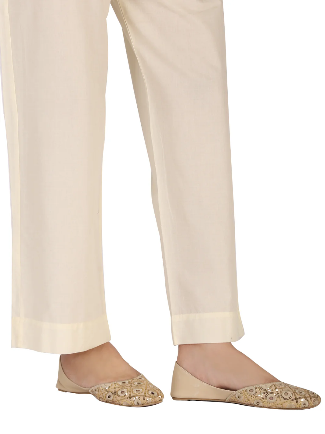 Off White Cotton Trouser - AL-T-414D - Image 2