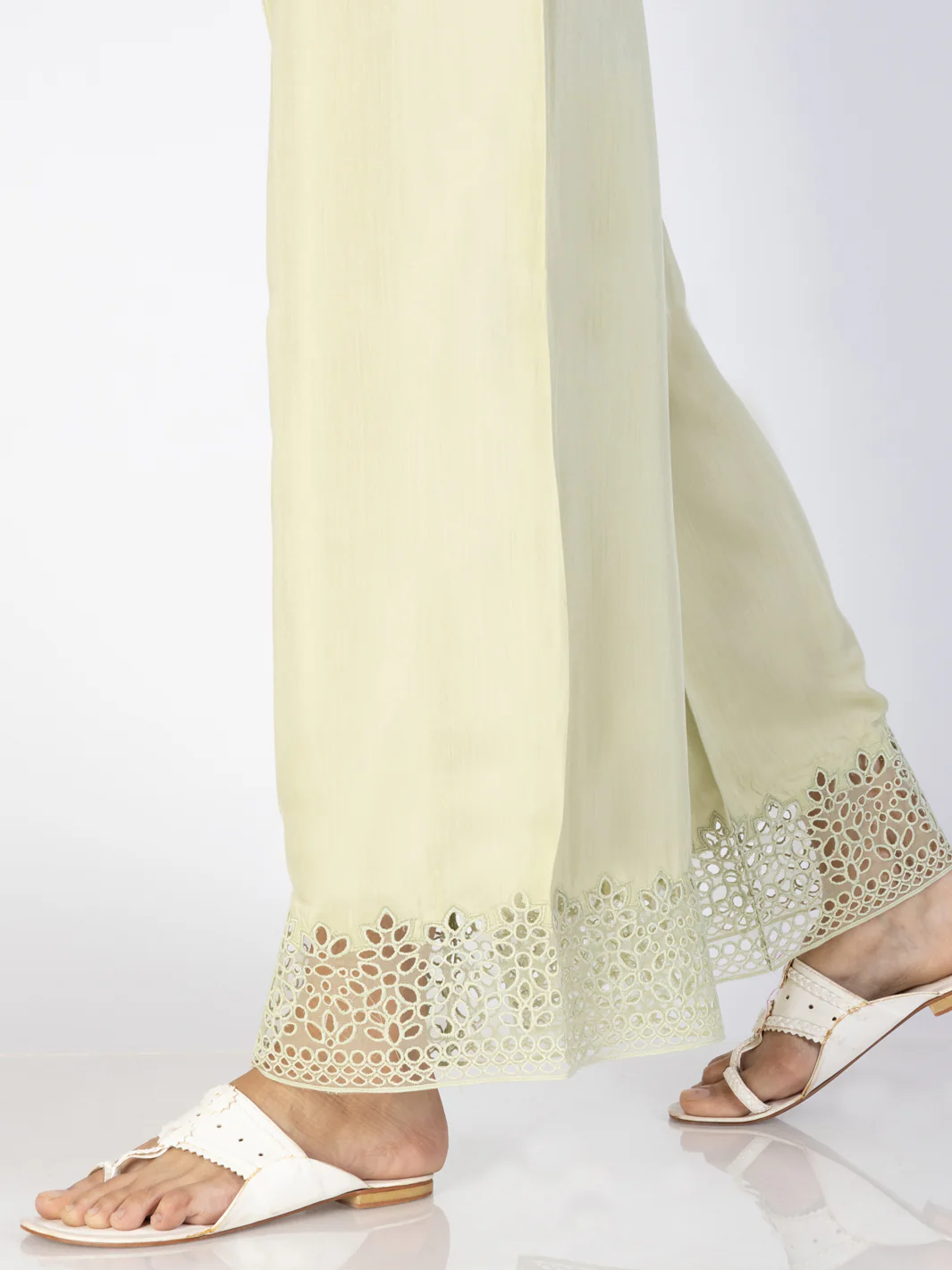 Pista Green Maple Silk Trousers - AL-T-696 - Image 3