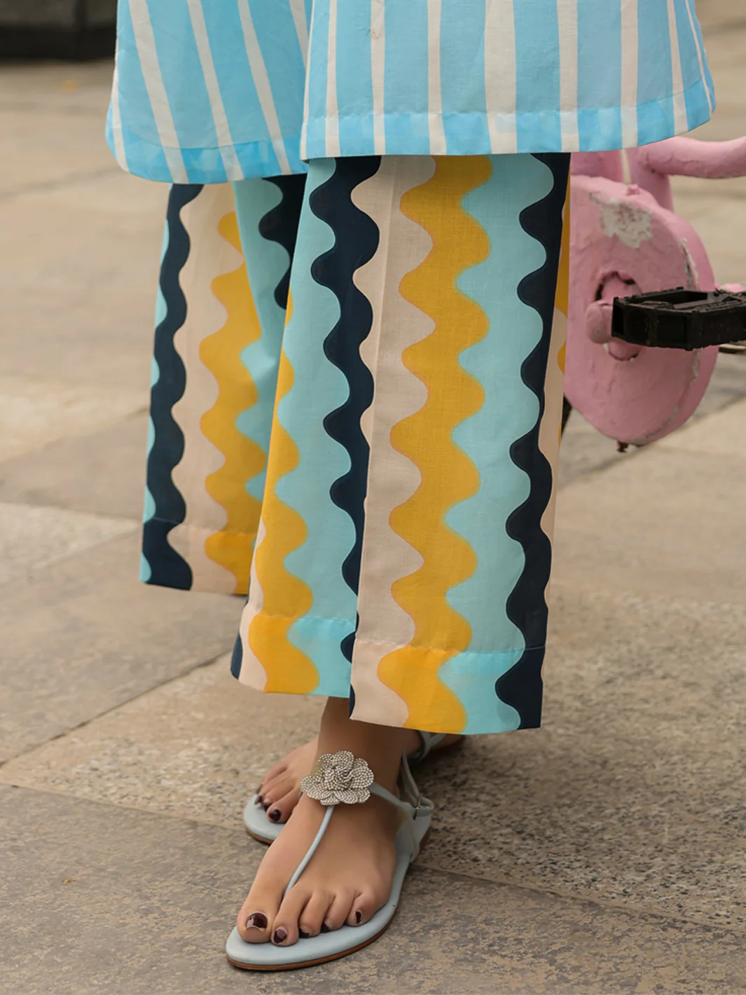 Multicolor Lawn Casual Trousers - AL-T-799 - Image 2