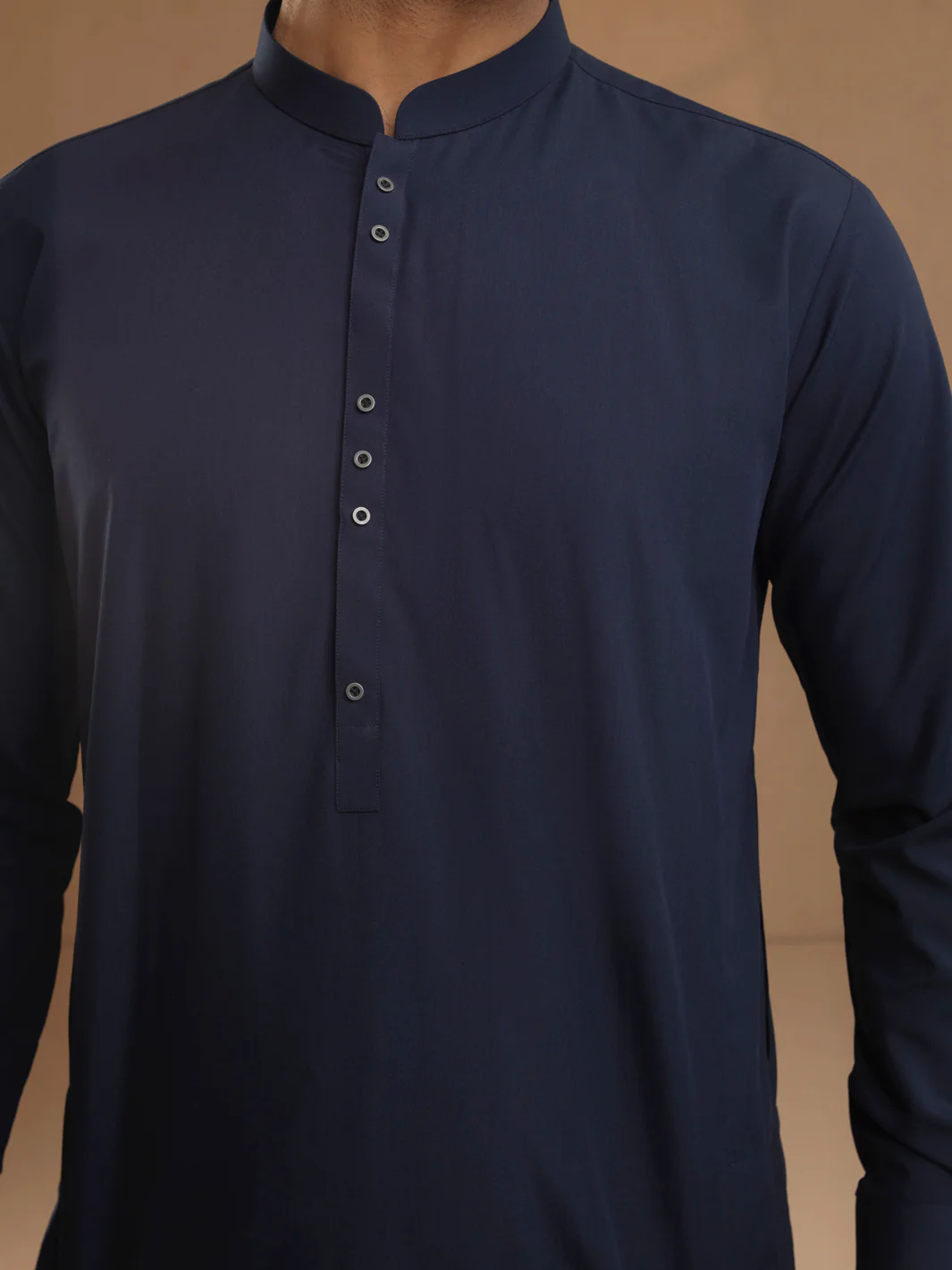 Dark Blue Blended Unstitched Fabric - AL-UN-JHR-6151 - Image 2