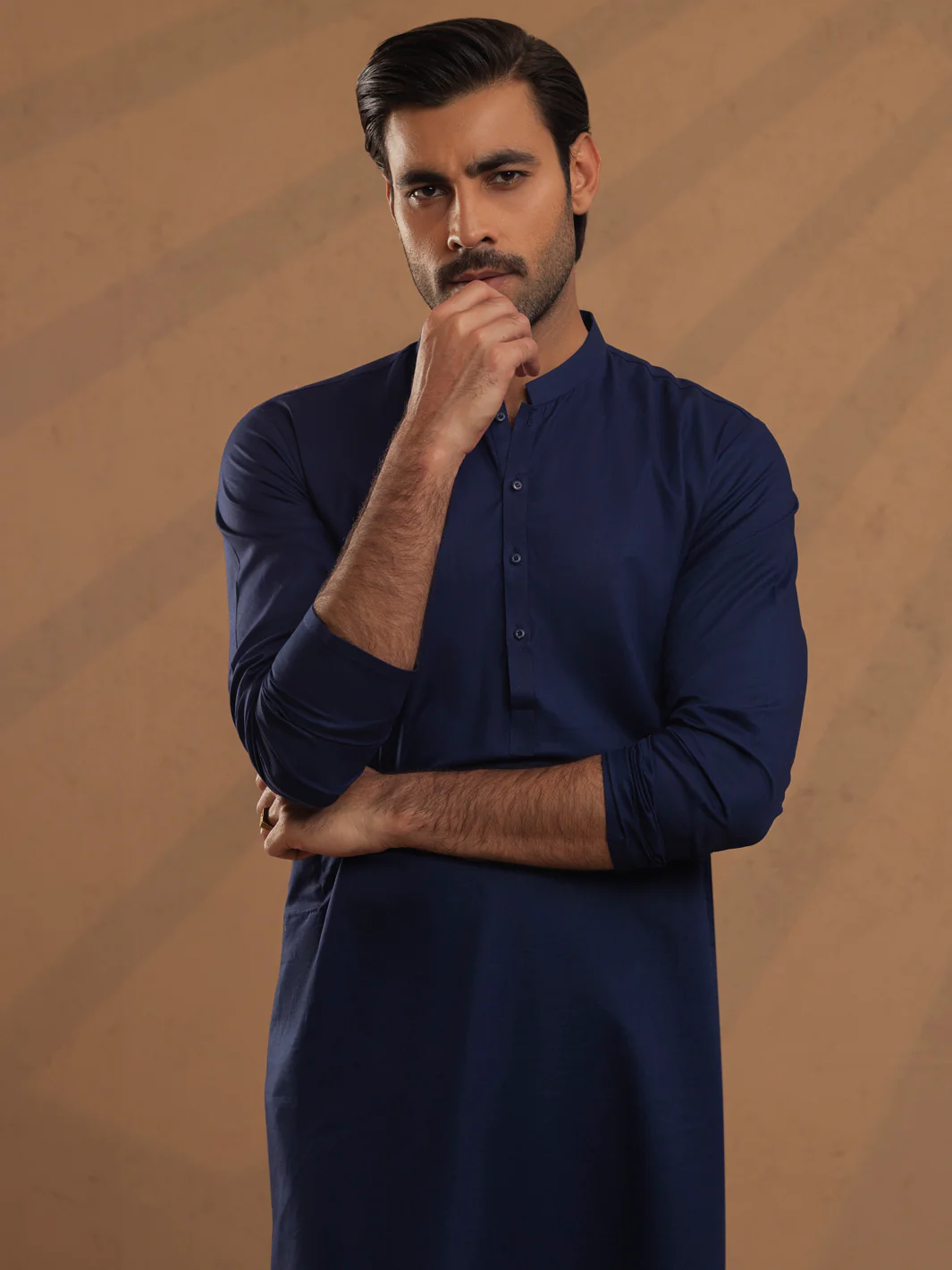 Blue Cotton Unstitched Fabric - AL-UN-MRJ-6149 - Image 2
