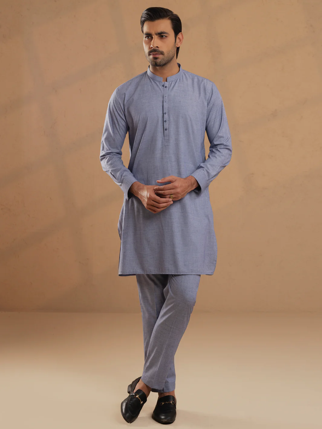 Blue Blended Unstitched Fabric - AL-UN-STN-6192-BX - Image 3