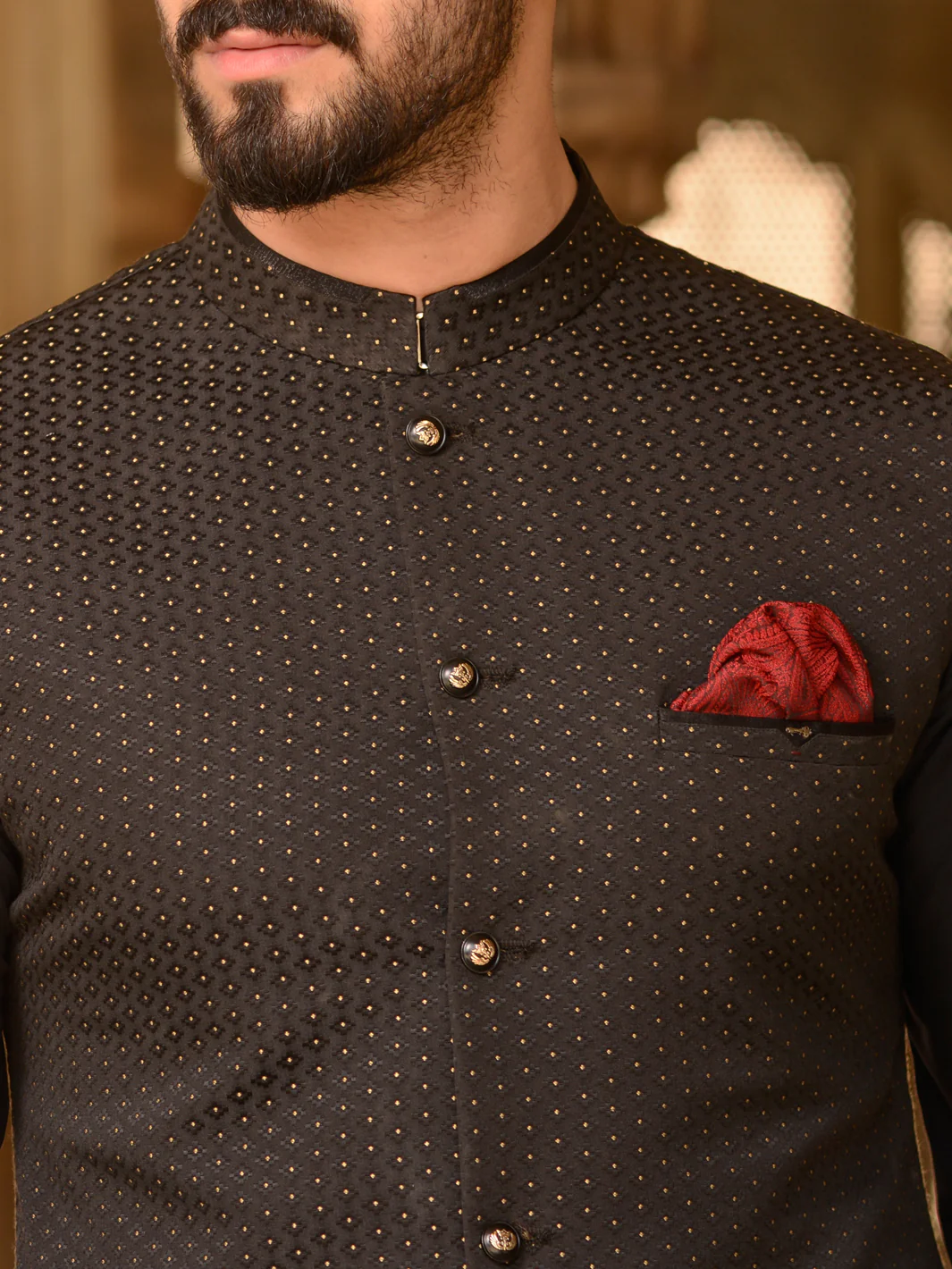 Black Blended Waistcoat - AL-WC-199 - Image 4