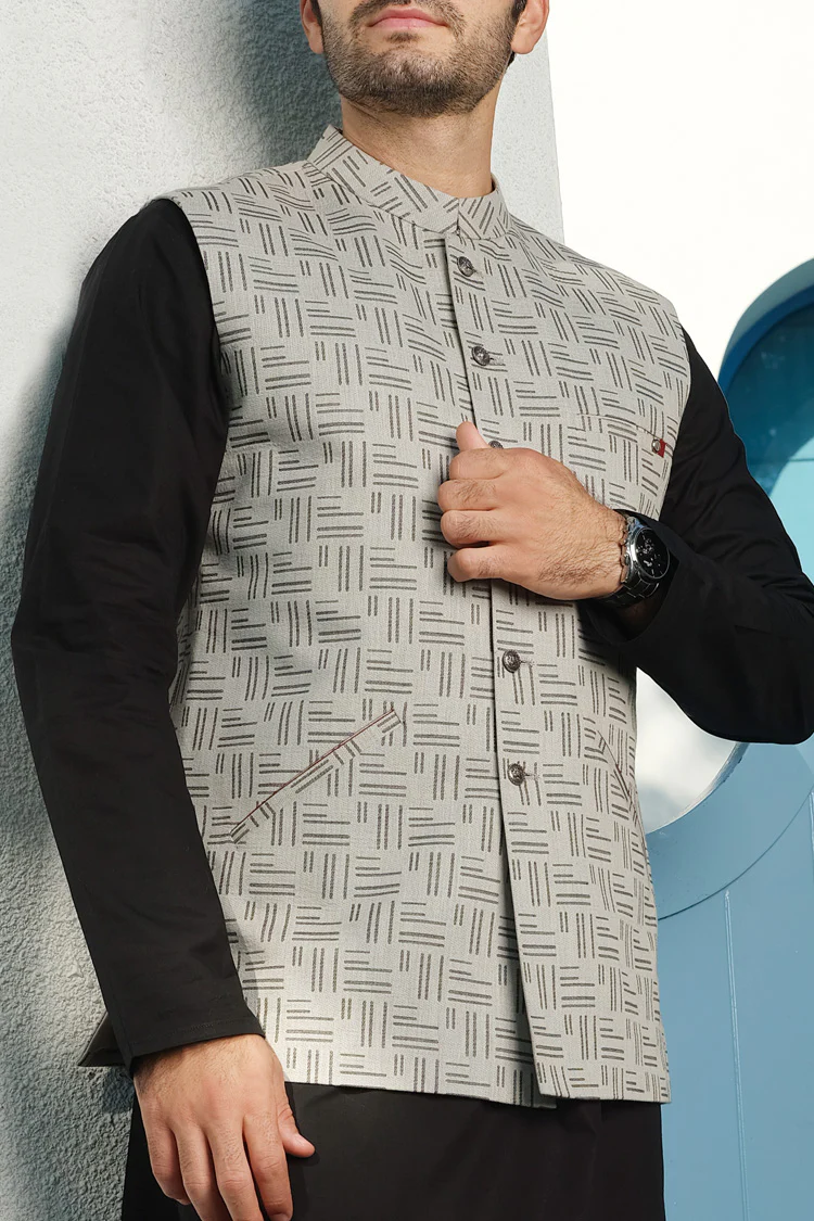 Ash Grey Suiting Waistcoat - AL-WC-287 - Image 2