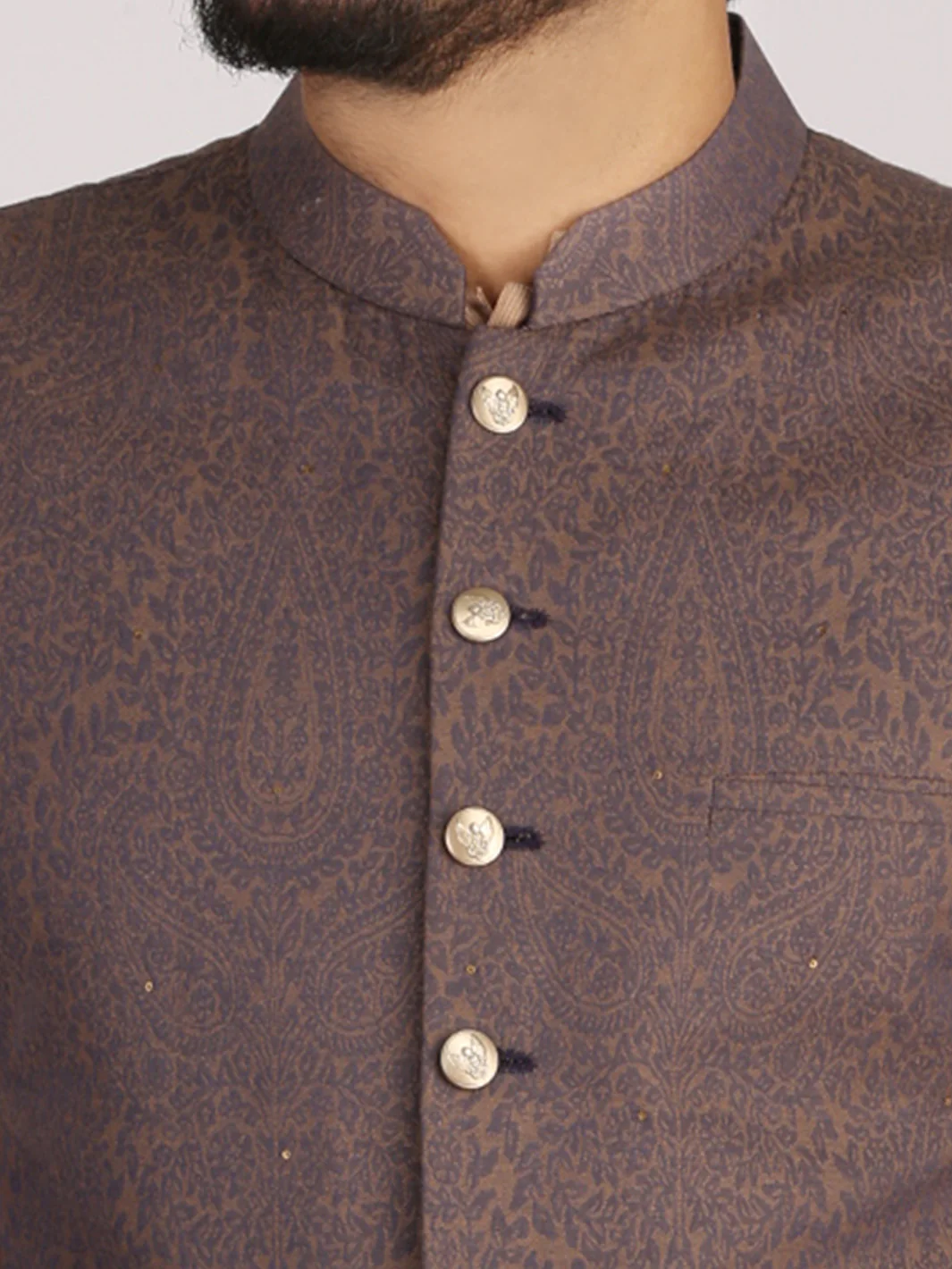 Purple Jacquard Waistcoat - AL-WC-293 - Image 2